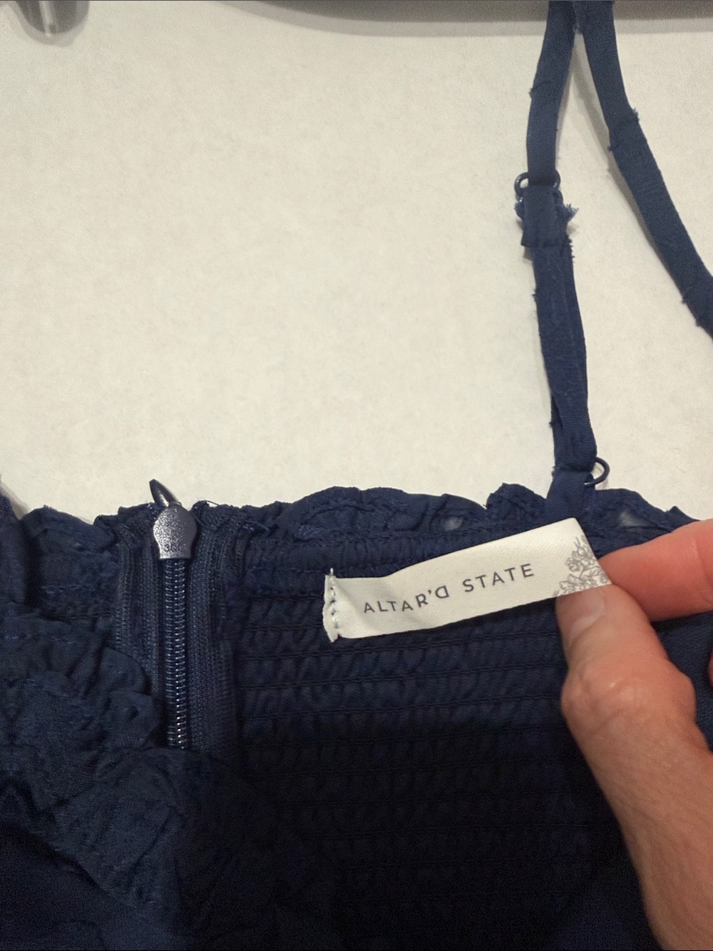 Altar'd State Navy Blue Ruffled Mini Dress - Picture 3 of 7